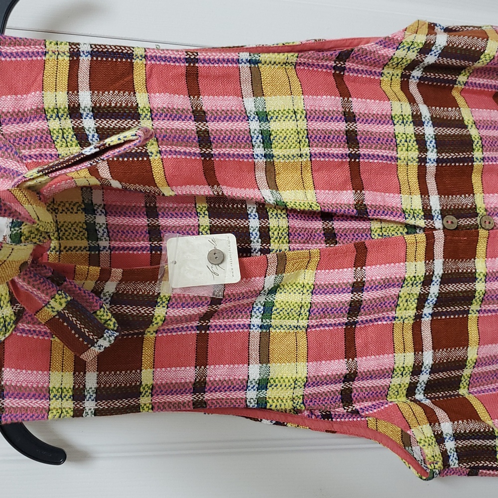 Free People Walk The Walk Plaid Mini Dress/Retro Combo - Picture 10 of 15